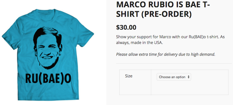 Illustration for article titled How Thirsty Are You for One Of These Hot Marco Ru(BAE)o Tee-Shirts?